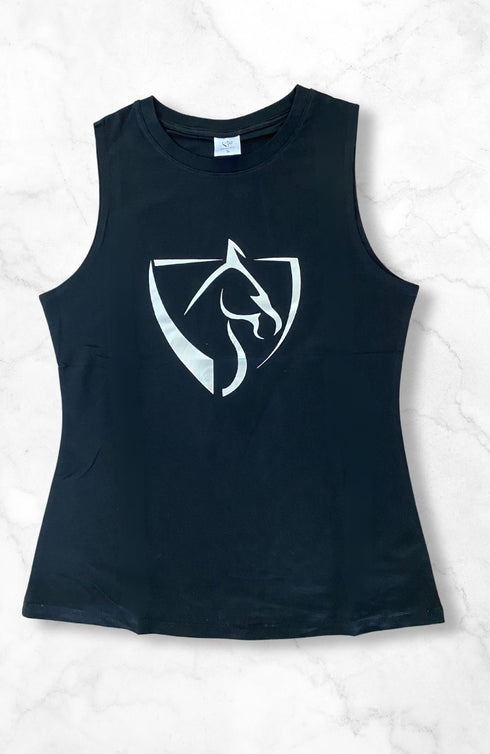 Youth BARE Silver Logo Tank Top - Black